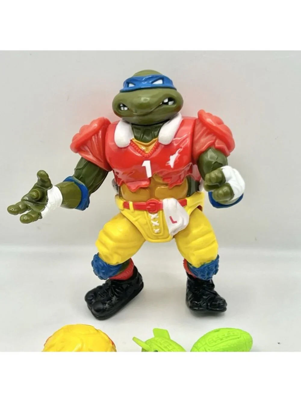 1991 TMNT Teenage Mutant Ninja Turtles TD Tossin Leo Figure Almost Complete